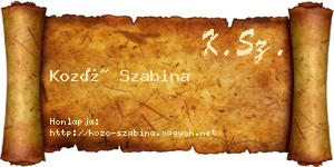Kozó Szabina névjegykártya