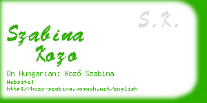szabina kozo business card