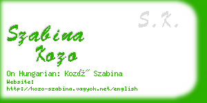 szabina kozo business card